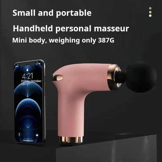 NNEDSZ Pink Massage Gun - 6-Speed Deep Tissue Massager with 4 Professional Massage Heads-3