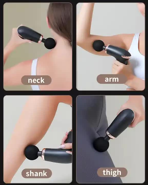 NNEDSZ Pink Massage Gun - 6-Speed Deep Tissue Massager with 4 Professional Massage Heads-4